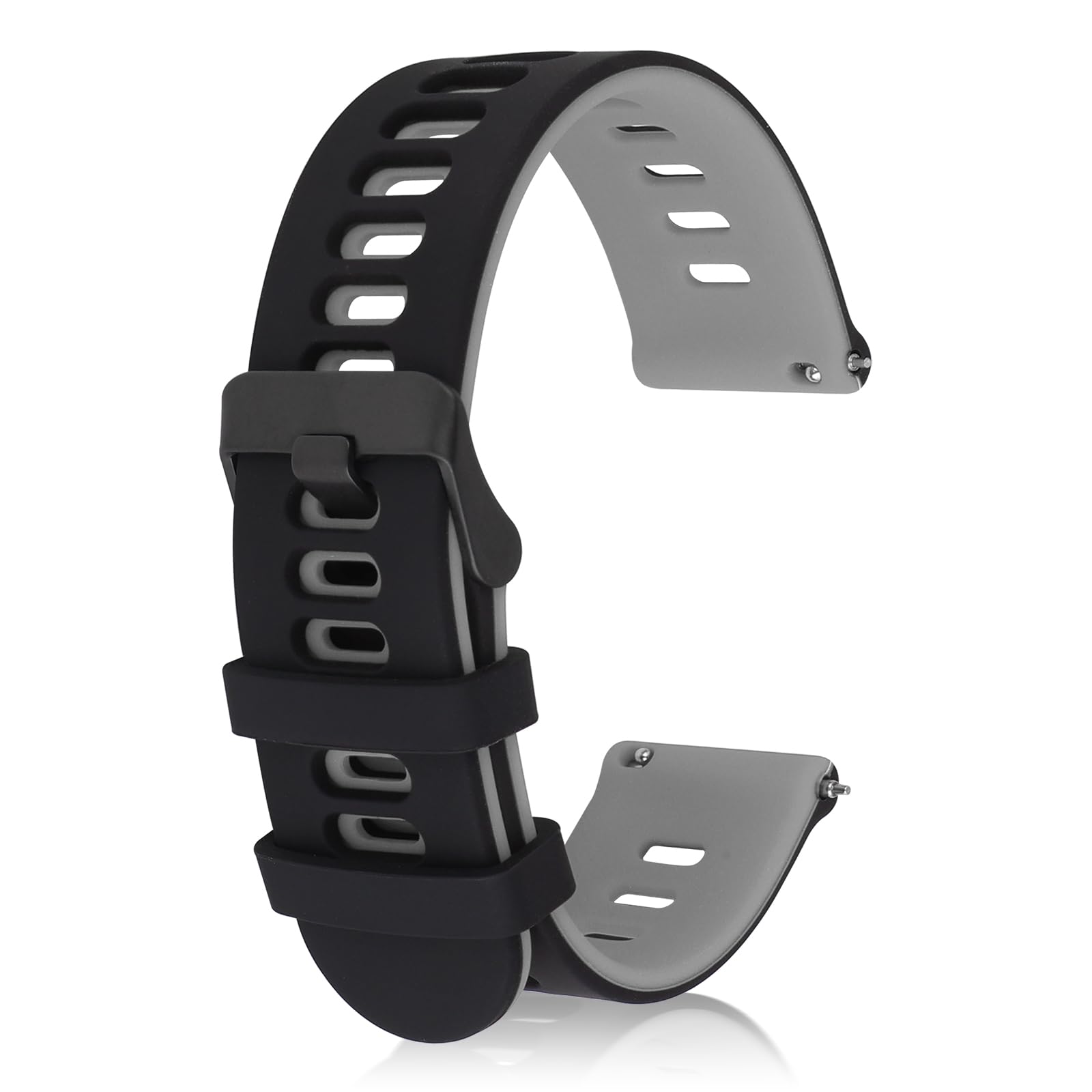 Silicone Watch Bands Quick Release Sport Watchbands Universal Replacement Watch Straps for Men Women, Black Buckle