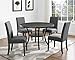 Roundhill Furniture Biony Gray Fabric Dining Chairs with Nailhead Trim, Pack of 2