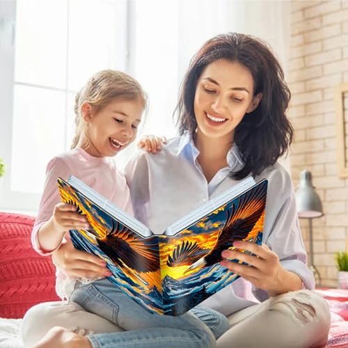 Image of Wedding Albums 4x6 120 Pockets Photos with Strong Elastic Band, Small Mini Albums Sheet Protector Folder for Photos, Album for Family Anniversary Women Men Baby Vacation Gift, Mountain Eagle