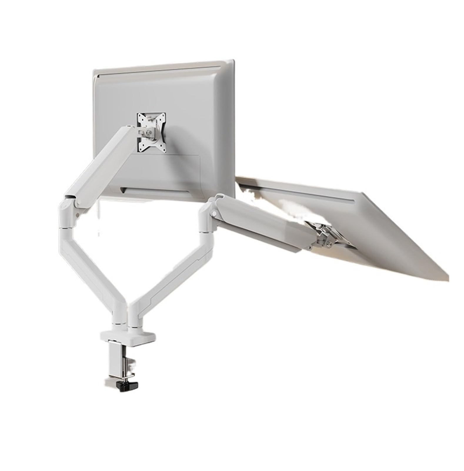 Ikpgbzxm Dualscreenpearlwhite Monitor Robotic Arm Stand For Drill-Free Dual Screens(Dualscreenpearlwhite)
