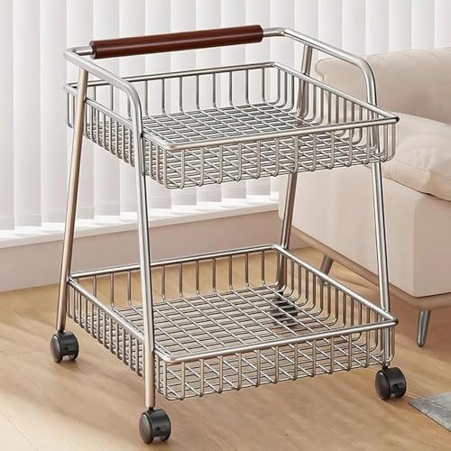 HeartTrend ���b�V���o�X�P�b�g�g���[���[ 2 �i �L���X�^�[�t�����b�N�@�\ �k���� ���Ԏ��[ ���������b�N ���F �L�b�`���E���r���O�p �g���ȒP (2�i,�V���o�[)