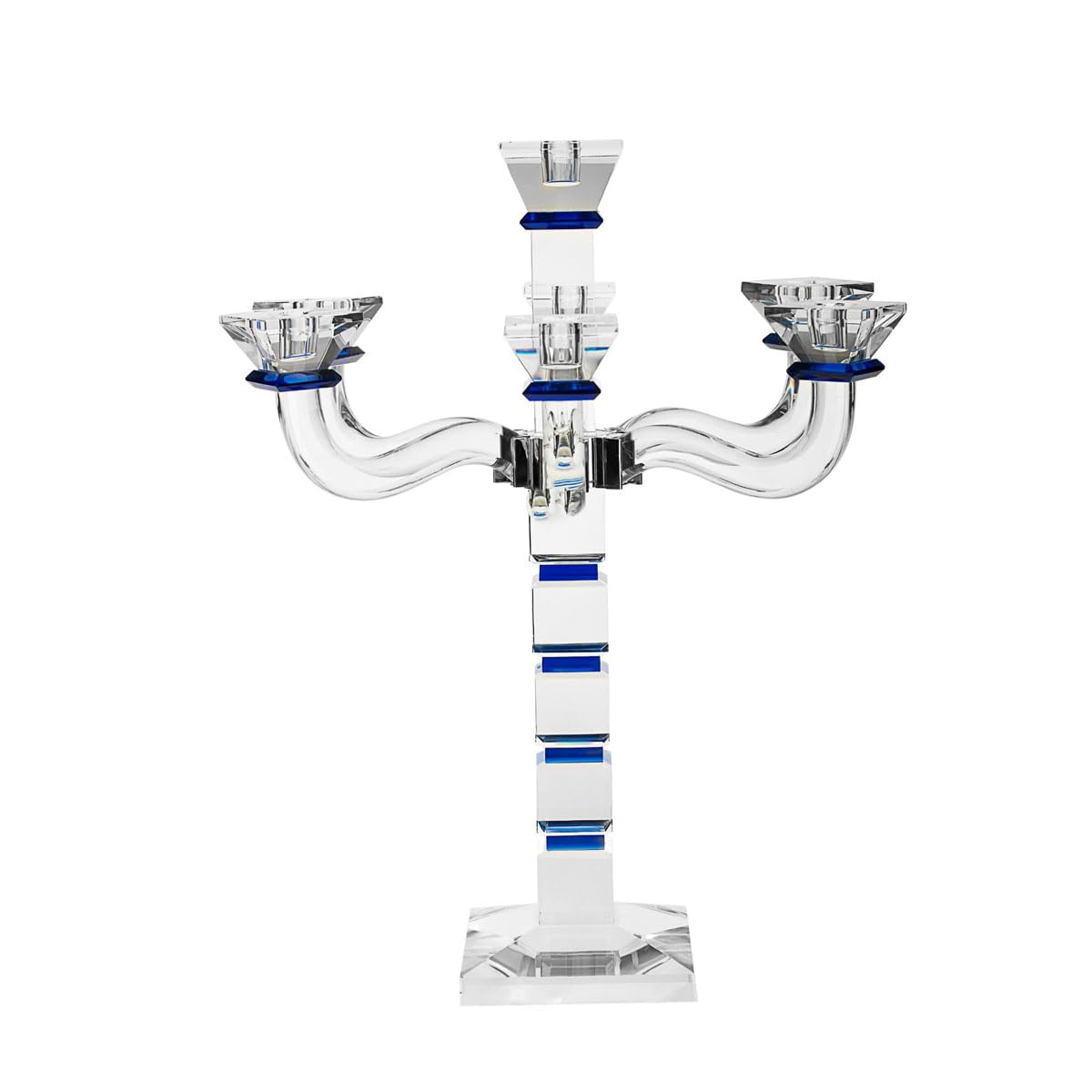 Crystal Candelabra, Glass Candleholder, Decorative Table Centerpiece Shabbat, 18