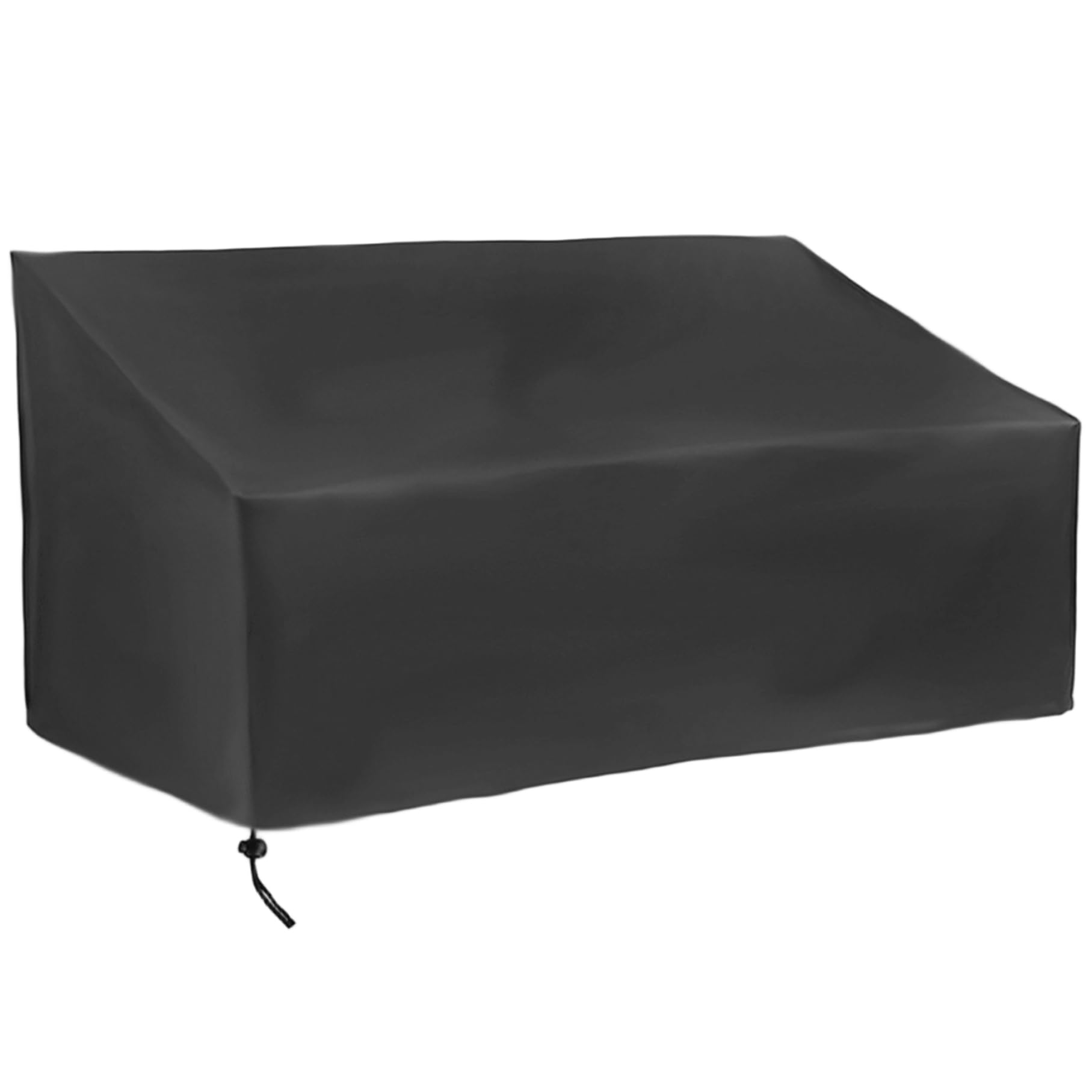 Patio Loveseat Cover, 53x26x35in Waterproof Outdoor Bench Cover with Drawstring Closure, Foldable Black Chair Protector for Outside