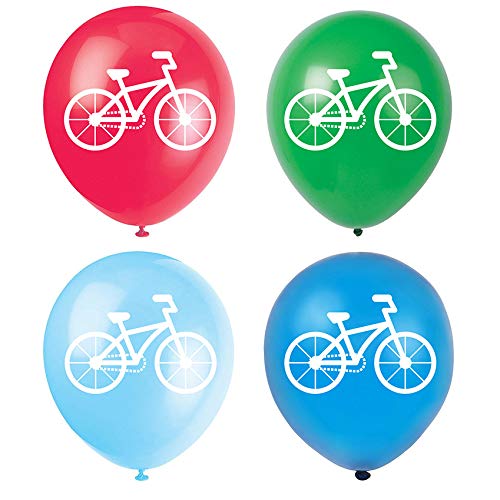 Bicycle Latex Balloons, 12inch (16pcs) Bicycle Themed Birthday Party Decorations Or Supplies