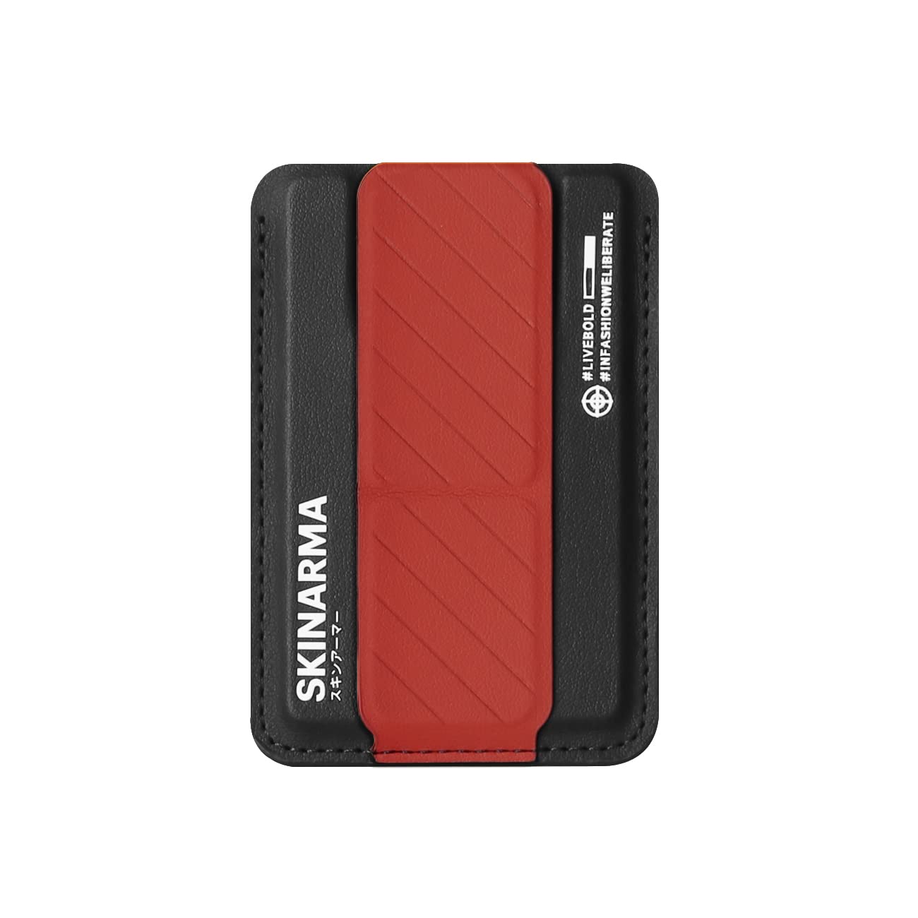 SkinarmaMAG-CHARGE CARD HOLDER WITH GRIP STAND KADO BLACK
