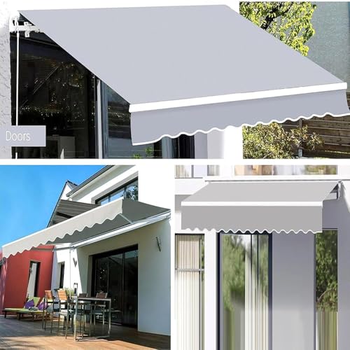 Auvent extérieur rétractable manuel large store terrasse rouge résistant à l'eau 4,88x3,05 m