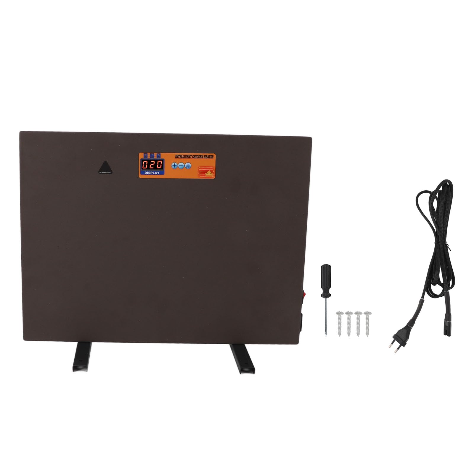 Fockety Calentador de Gallinero, 150W 4 Modos Calentar el Calentador de Pollo con Pantalla Digital, Control Manual Calentador de Gallinero Panel Calefactor Antidumping para (Enchufe de