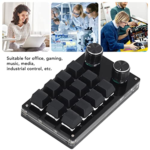 Annadue OSU Keypad 12 Key Gaming Keyboard, USB Mini 12 Key 2 Knobs Keypad Mechanical Gaming Keyboard, DIY Programmation PC Keyboard, for Office, Game, Music, Media, Laboratory – Image 3