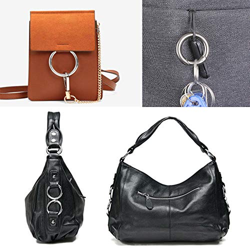 30 Stück 28mm Runder Karabinerhaken, Zinklegierung Schnappfeder Schnapphaken, für Schlüsselanhänger, Taschen Geldbörsen Organisationszubehör, Silber