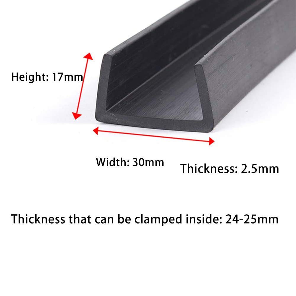 Flexibler U-Profil-Kantenschutz aus Gummi – einfache Installation for Autos, Boote, Maschinen und mehr(30x17mm,Length 5m/196inch)