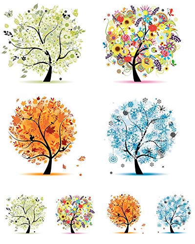 Summer Trees - 48376 - Ceramic Decal - Enamel Decal - Glass Decal - Waterslide Decal - 3 Different Size Sheet (Images) to Choose from. Choose Either Ceramic (Enamel) or Glass Fusing Decals