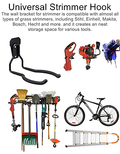 String Trimmer Hanger Bracket, Garden Lawn Trimmer Wall Mount, Falezern 1 Pcs Heavy Duty Weed Eater Rack For Garage. Garden Tool Organizer And Storage Hooks For Garage Trimmer, Garden Wall, Tool Room. #TOP4