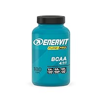 Enervit Pure-Pro BCAA 4:1:1, Compresse di Aminoacidi Ramificati in rapporto 4:1:1 per Supportare i tuoi Muscoli, Riduzione Affaticamento, 3,6g BCAA per Dose, con Vitamine B1 e B6, Vegan, 180 Compresse