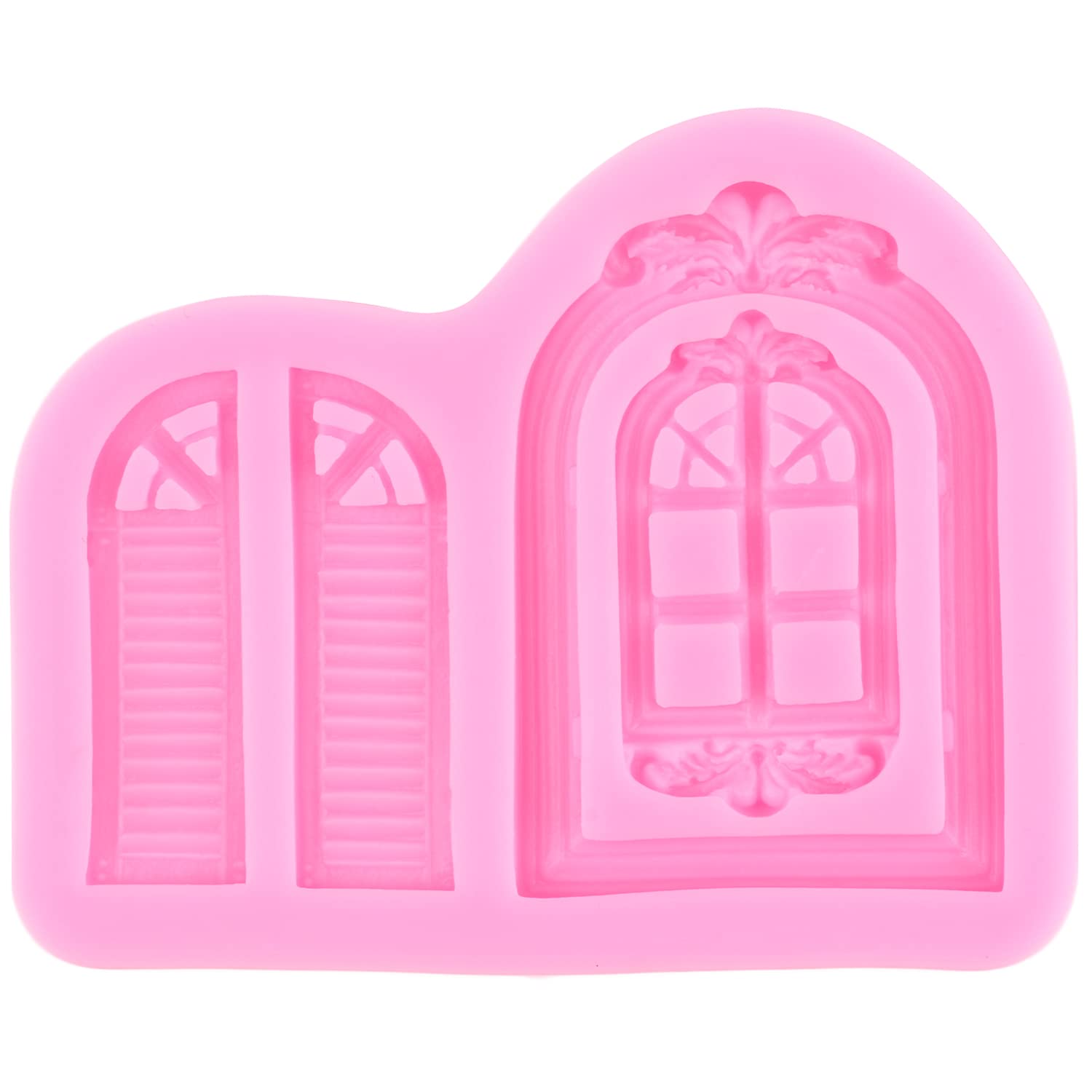 Moule En Silicone Porte Et Fenêtre Pour Décoration Gâteaux - Résistant -40°C à 230°C - Taille 6.9x8.9cm