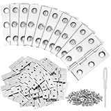 30 Stück Scharniere Klappbar, 44mm× 32mm Scharnier Edelstahl, Mini Scharniere, Scharniere Für Schranktüren, Holztüren, Möbelscharniere, Türscharniere mit Kreuzschraubendreher & 180 Stück Schrauben