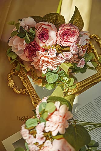 Party Joy 2Pcs Peonies Artificial Flowers Bouquet Silk Faux Flower For Wedding Centerpieces - Fake Poney Home Table Decor (Champagne,14.9In) #TOP4