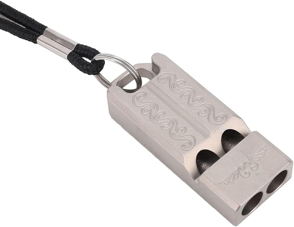 Emergency Whistle Double Tubes Outdoor Survival Whistle High Pitch with Lanyard for Hiking Camping Boating Fishing Sports Dog Training