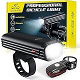 Gisaae Fahrradlicht, USB C Wiederaufladbare Fahrrad licht Set, Lange Akkulaufzeit mit 2000mah Lithium-Batterie, IPX5 wasserdichte Fahrradbeleuchtung, Fahrradlampe für Nachtfahrten