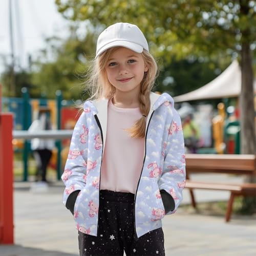 Girls Zip Up Hoodie Casual Long Sleeve Jacket Lightweight Sweatshirt with Pockets for Unisex Kids2