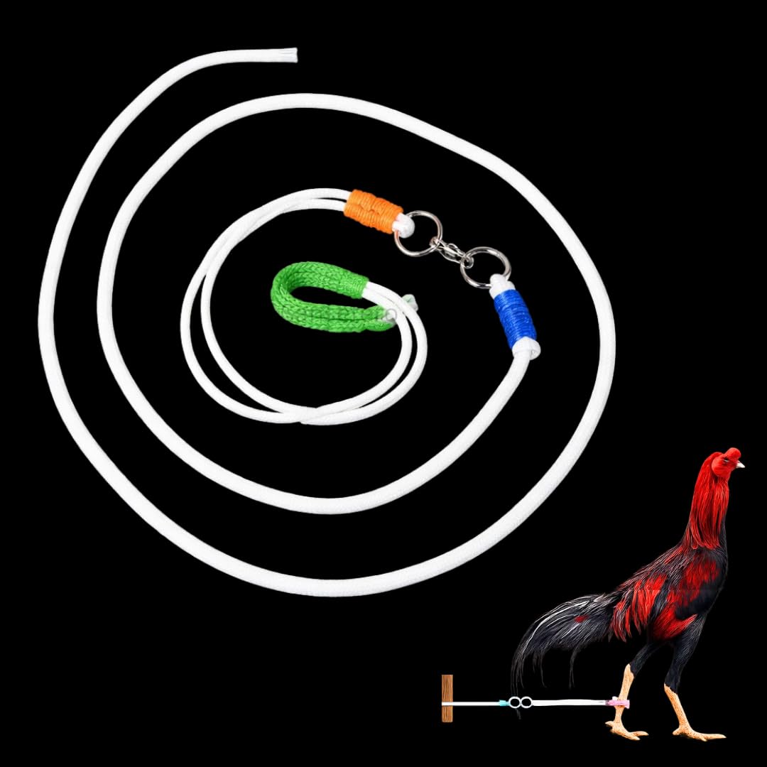Rooster Leg Rope Leash for Poultry Murgee, Hen, Chicken, Aseel & Paalan Murga Rassee Birds Strap Fighting Rooster Leg Rope (140 Cm) Pack of 1-image-10