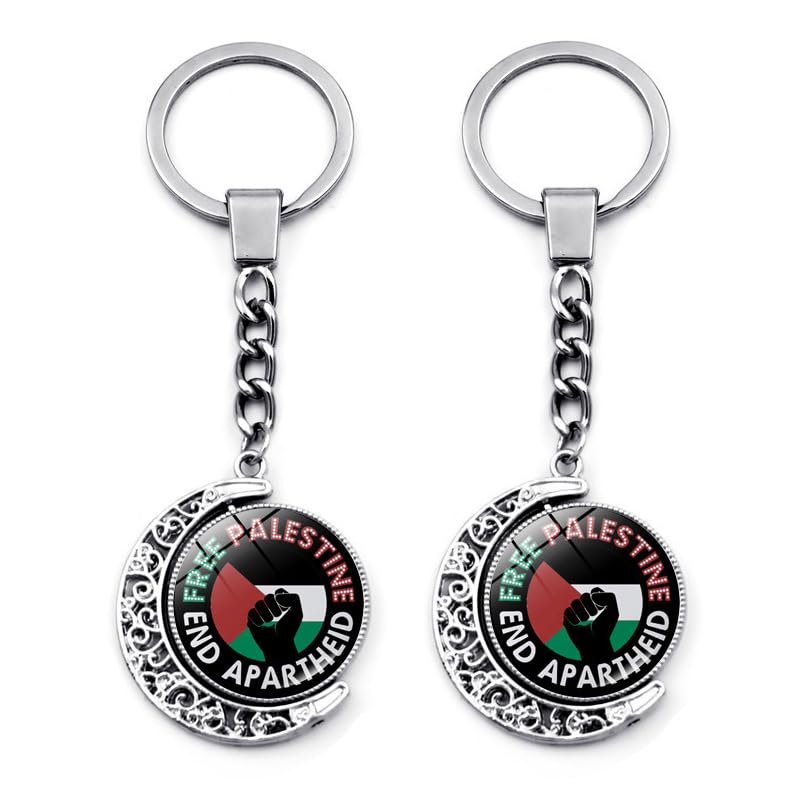 CAREOR Llavero de bandera de Palestina con rotación de 360 grados, llavero de doble cara, bandera nacional de Palestina, regalo, B, 10CM X 2.5CM/3.93' X 0.98'