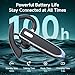 MOZC Bluetooth Headset Single Ear Business Earbuds, Bluetooth 6.1 Wireless Headphones with Mic,Earbuds with 800mAh Charging Case,100H Standby Time Bluetooth Earpiece,Earphones for Work,Trucker,Office