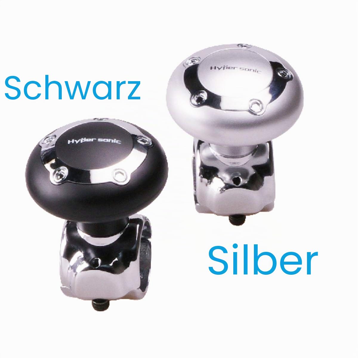 Hypersonic auto Silber Lenkrad Spinner Knopf Kunststoff Power Griff Zubehör