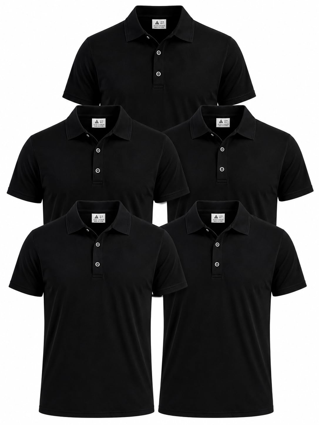 ZITY Herren Poloshirts 5er Pack Kurzarm Golf Polohemden Freizeitshirts Atmungsaktiv & Leicht