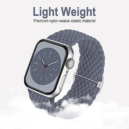 Image of Braided Solo Loop Compatible with Apple Watch Band 38mm 40mm 41mm 42mm 44mm 45mm 46mm 49mm Women Men, Adjustable Stretchy Bands Elastic Sport Strap for iWatch Series 11 10 9 8 7 6 5 4 3 2 SE Ultra 3 2