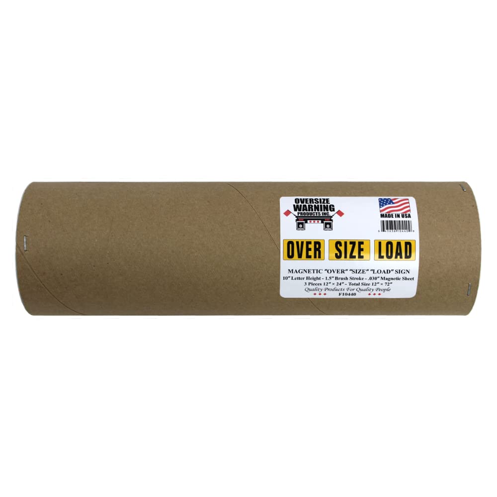 Oversize Warning Products - Letrero magnético de carga de gran tamaño, 3 piezas (12 x 72)