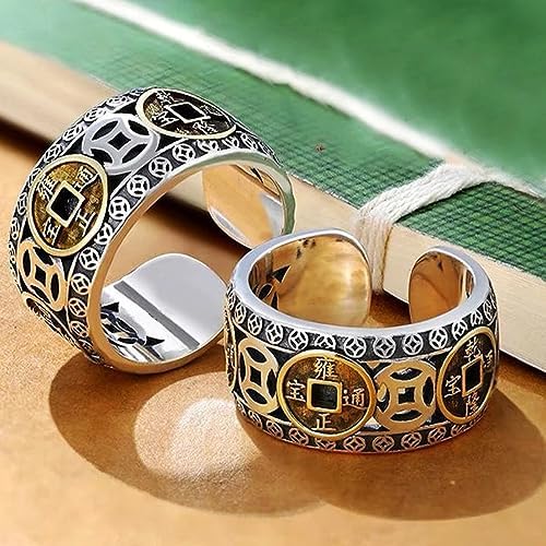 Miniatura 2 de Feng Shiu Ring Anillo Mantra Good Luck Fortune Wealth Protection Efficacious Rings for Men & Women, Adjustable Ring(Pi-XIU T)