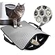 Hanbramo Katzenklo Matte, 61x38 CM Honeycomb Double Layer Non-Slip Katzenstreumatte, Wasserdicht und Urin Proof Katzenmatte Katzenklo für Litter Catcher -Cat Litter Mat Streu Kontrolle (Grau)