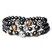 Produktbild coai Geschenkidee 6mm Schwarzer Onyx und 8mm Braunes Tigerauge Wickelarmband für Damen
