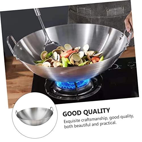 Wok de acero inoxidable 12 pulgadas con tapa para cocina miniatura 3