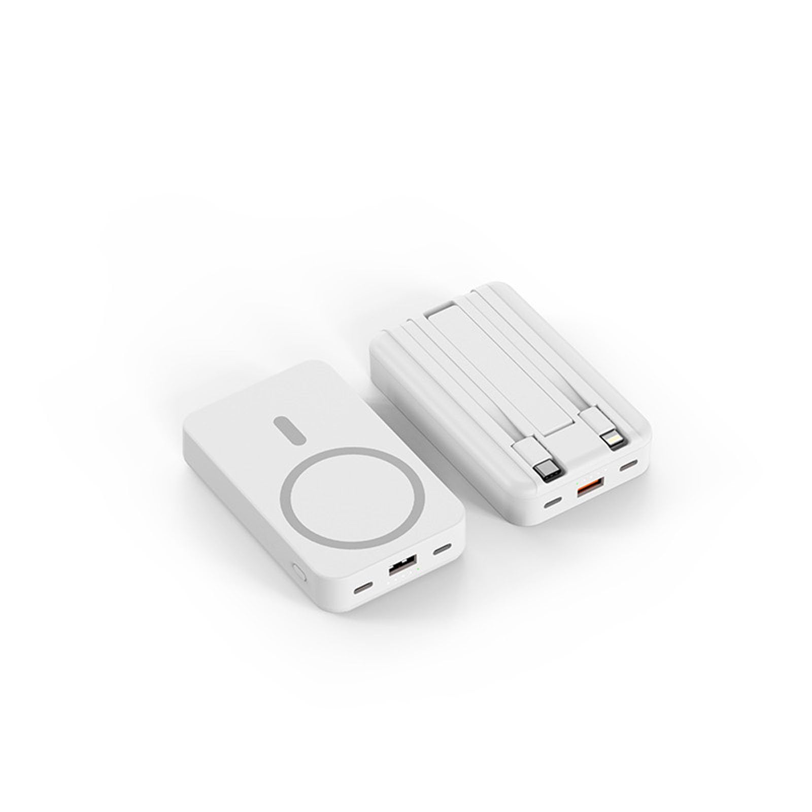 Powerbank 20 000 mAh, Pd20w power bank, szybkie ładowanie, dwuprzewodowy prąd komórkowy, prąd magnetyczny 20000 mAh, szybkie ładowanie, przenośna ładowarka (biały)
