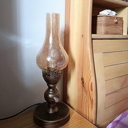Lampe au kérosène IBalod marron : éclairage de table dimmable rétro - 6