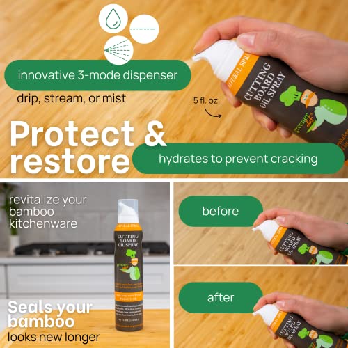 Image of Greener Chef Food Grade Cutting Board Oil Spray and Butcher Block Oil Conditioner - All Natural Walnut Oil for Wood and Bamboo Chopping Boards - No Mess and Low Waste Spray - Made in USA