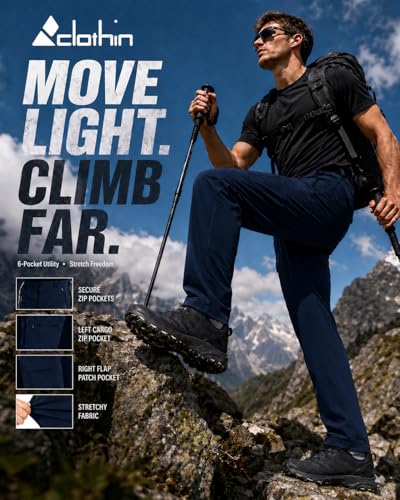 Image of clothin Mens Workout Athletic Pants Elastic-Waist Drawstring Pants for Sport Exercise Travel,Quick-Dry,Stretchy