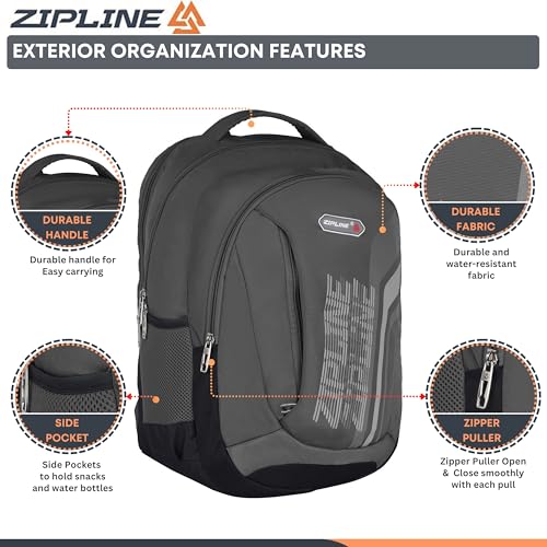 Image of Zipline Casual backpack School bags for boys & Girls |35L Water Resistant backpack bags for women|Stylish,Lightweight,Durable|College bag for boys