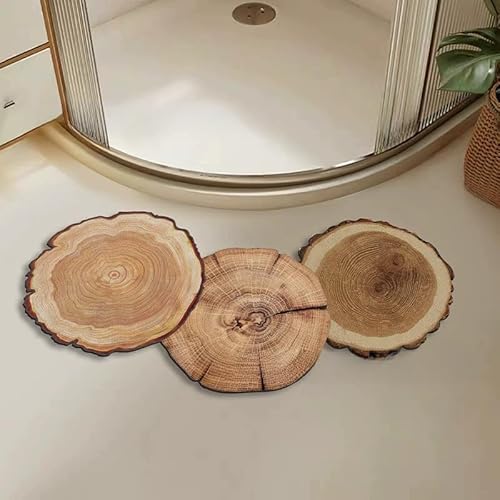 Natural Theme Trees Wood Bath Mat Rustic Bathroom Rugs Funny