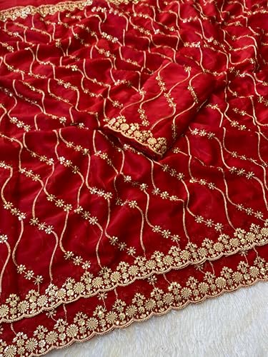 Heavy Rangoli Silk Saree with Sequence Work All Over | 5.5 Meter Saree with 0.80 Meter Running Embroidery Blouse Piece - Image 4