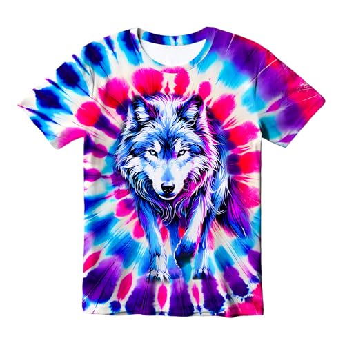 Image of Kids Tie Dye T-Shirt, Children Tie Dye Short Sleeve Tee Shirt for Kids