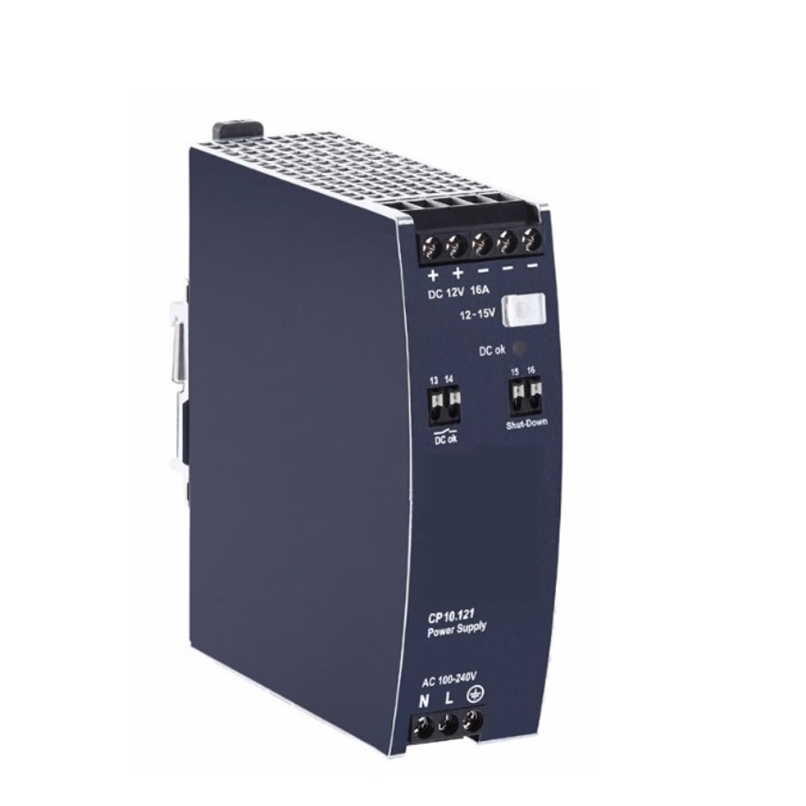 DEBLAN Alimentation monophasée sur Rail DIN CP10.121 12V, 16A, 192W pour l'automatisation Industrielle et l'ingénierie des Machines