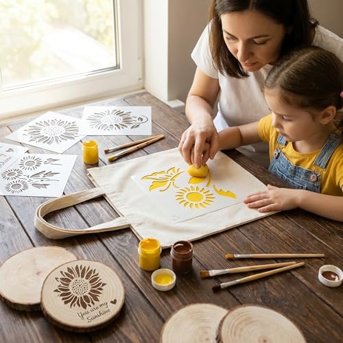 Plantillas de girasol para pintar reutilizables y lavables de 9 estilos 6