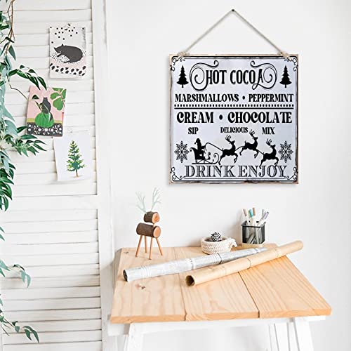 Panneau Hot Cocoa Marshmallows Peppermint de Noël déco murale 40cm - 5