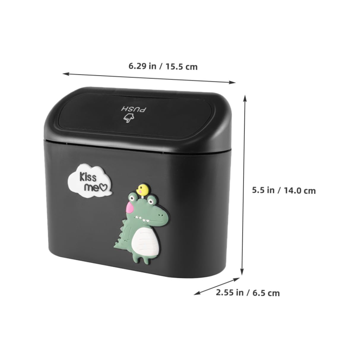 2Pcs Car Garbage Can with Lid Leakproof Small Abs Trash Bin for Automotive Use Back Seat Wastebasket Removable Design for Office Home Kitchen Black