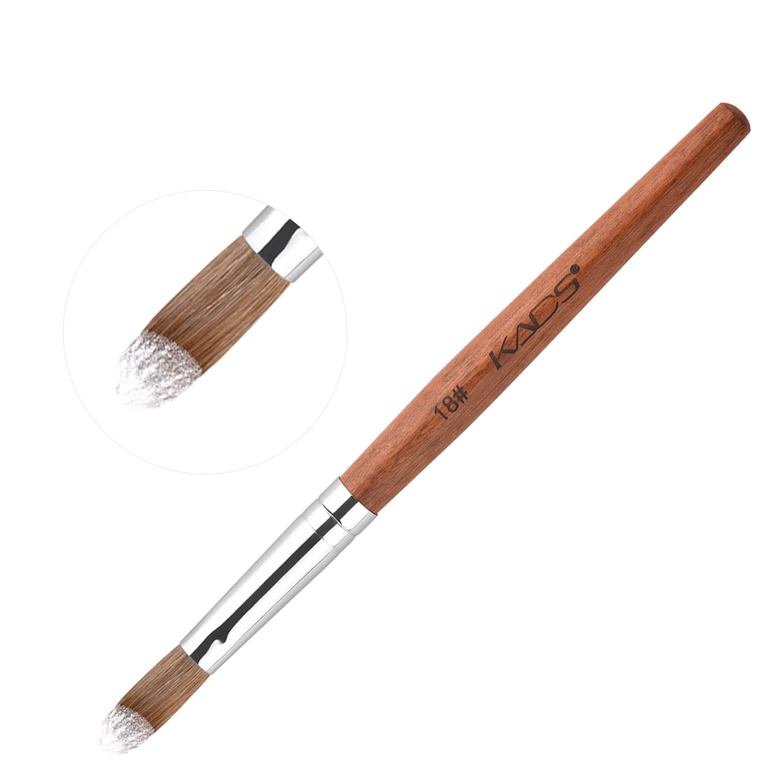 KADS Nail Acrylic Brush Kolinsky Nail Extension Brush Oval Crimped Shaped Sturdy Wooden Handle Acrylic Powder Nail Art Brush Professional Manicure