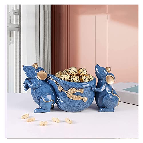 Statue de table animal mouse : une idée cadeau originale en résine bleue - 4