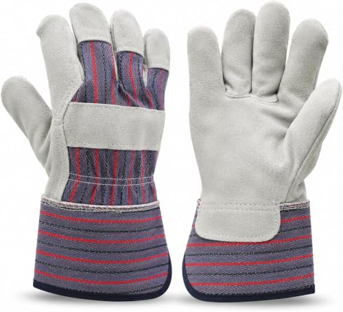 Image of G & F PRODUCTS 5025L-5 Premium Suede Leather Work Gloves with Extra Long Rubberized Safety Cuff, 5 Pair Pack (Pack of 10)