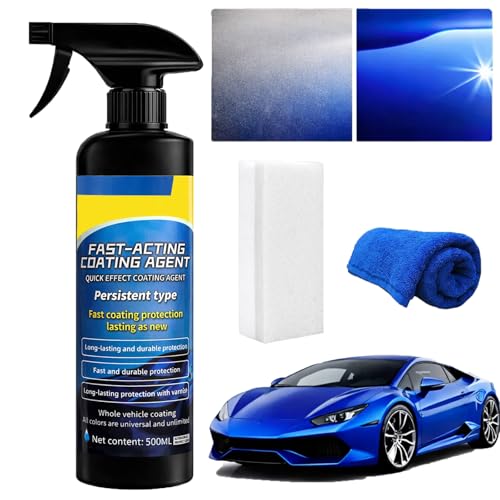 Quick Effect Coating Agent for Cars 2026 Upgrade Nano Quick Coat Restore Spray Car Nano Ceramic Coating Spray Extremely Hydrophobic & High Gloss Shine (16.9 floz)